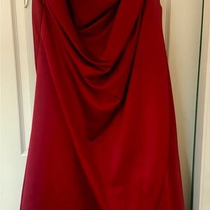 David's Bridal Strapless Red Dress